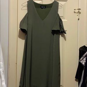 Green off the shoulder dress